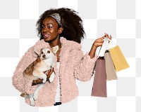 Shopping with pet png sticker, transparent background