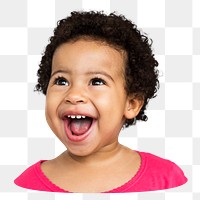 Cheerful black girl png sticker, transparent background
