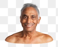 Smiling Indian man png sticker, transparent background