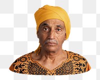 Png Indian man wearing yellow turban sticker, transparent background