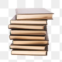 Book stack png education sticker, transparent background