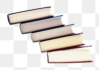 Book stack png education sticker, transparent background