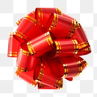 Red Christmas bow png sticker, transparent background