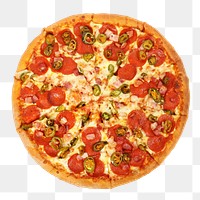 Pizza Italian food png sticker, transparent background
