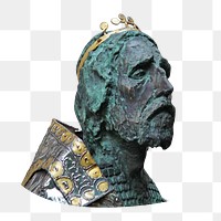 Ancient king statue png, transparent background