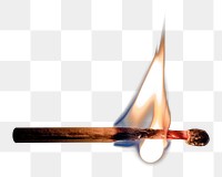 Lit matchstick png sticker, transparent background