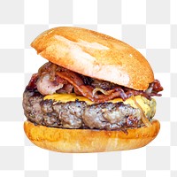 Cheeseburger fast food png, transparent background