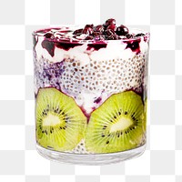 Kiwi yogurt parfait png sticker, transparent background