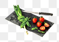 Png vegetables cooking ingredients sticker, transparent background