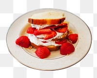 Strawberry French toast png sticker, transparent background