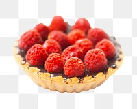 Raspberry tart png dessert sticker, transparent background