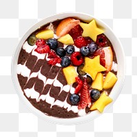 Acai smoothie bowl png sticker, transparent background