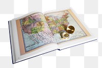 Map book png, transparent background