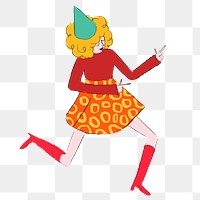 Dancing woman png sticker illustration, transparent background