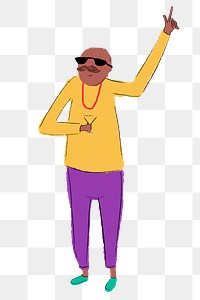 Party man png sticker illustration, transparent background