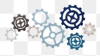 Blue cogwheel png, transparent background