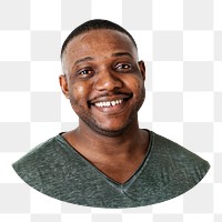 Smiling African-American man png, transparent background