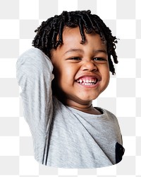 Cheerful dreadlock boy png sticker, transparent background