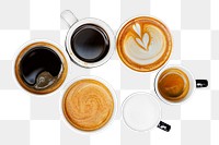 Hot coffee cups png sticker, transparent background