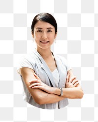 Confident Asian businesswoman png, transparent background