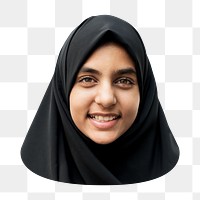 Smiling Muslim woman png sticker, transparent background