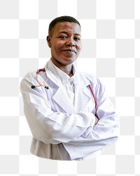 African doctor png sticker, transparent background