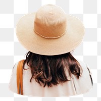 Woman in sunhat  png sticker, transparent background