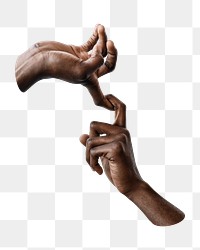 Hooking fingers gesture png sticker, transparent background