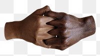 Interlocking fingers png sticker, transparent background