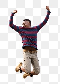 Carefree jumping man png, transparent background