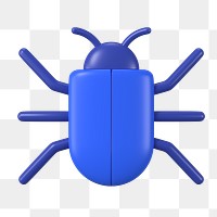 PNG 3D blue insect, element illustration, transparent background