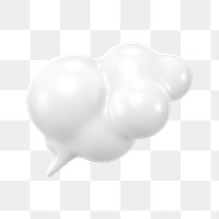 PNG 3D cloud shape, element illustration, transparent background