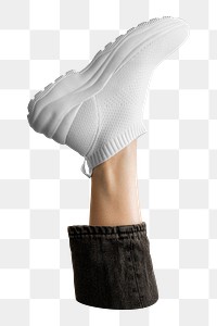 White slip-on sneaker png sticker, transparent background