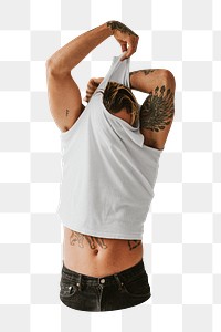 Taking off clothes png sticker, transparent background