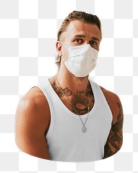 Tattooed man png  sticker, transparent background