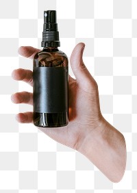 Brown spray bottle png minimal style, transparent background