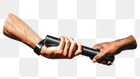 Passing relay baton png sticker, transparent background