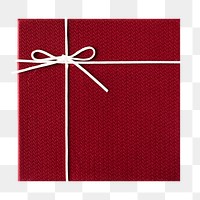 Red gift box png sticker, transparent background