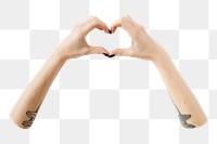 Heart hands png sticker, transparent background