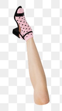 Heels with pink sock png sticker, transparent background