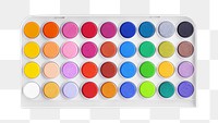 Watercolor paint palette png, transparent background