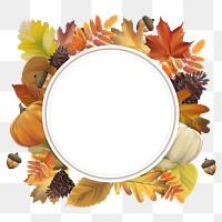 Autumn png frame, transparent background