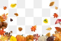 Autumn png border, transparent background