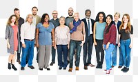 Png Group of diverse casual people, transparent background