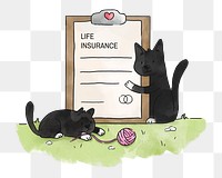 PNG Cats life insurance, illustration, collage element, transparent background