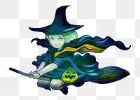 Png Halloween witch, transparent background