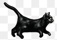 Black cat png illustration, transparent background