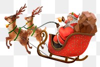 Png santa claus hand drawn element, transparent background