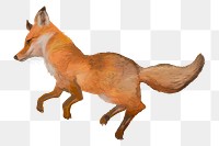 Brown cunning fox png illustration, transparent background