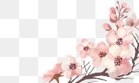 Cherry blossom png border, transparent background